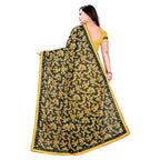 Women's Lycra Blend Saree with Blouse (Mustard, 5-6 Mtrs)