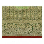 Women's Jacquard Woven Saree With Unstitched Blouse 5.5Mtr (Red)